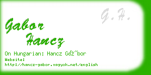 gabor hancz business card